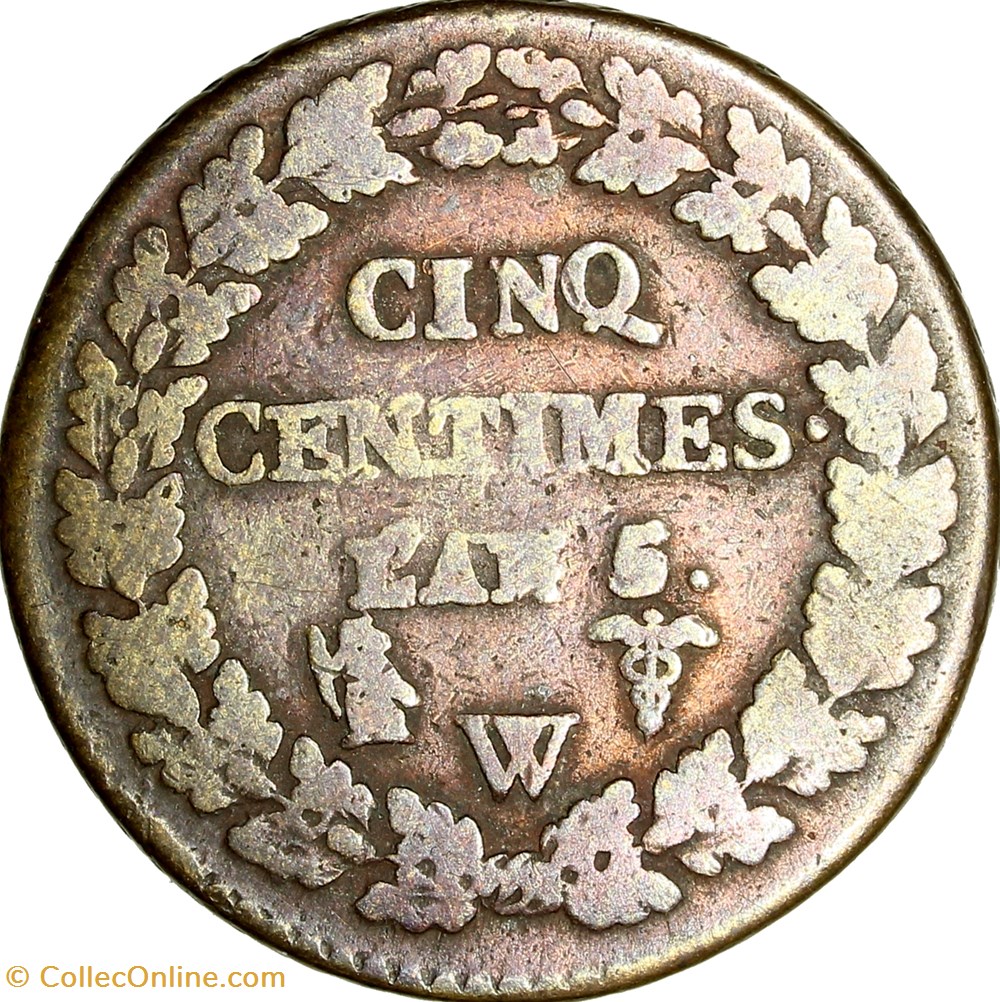 Cinq centimes Dupré, grand module, le Directoire, an 5, Lille monnaies monde france cinq centimes dupre grand module le directoire an 5 lille