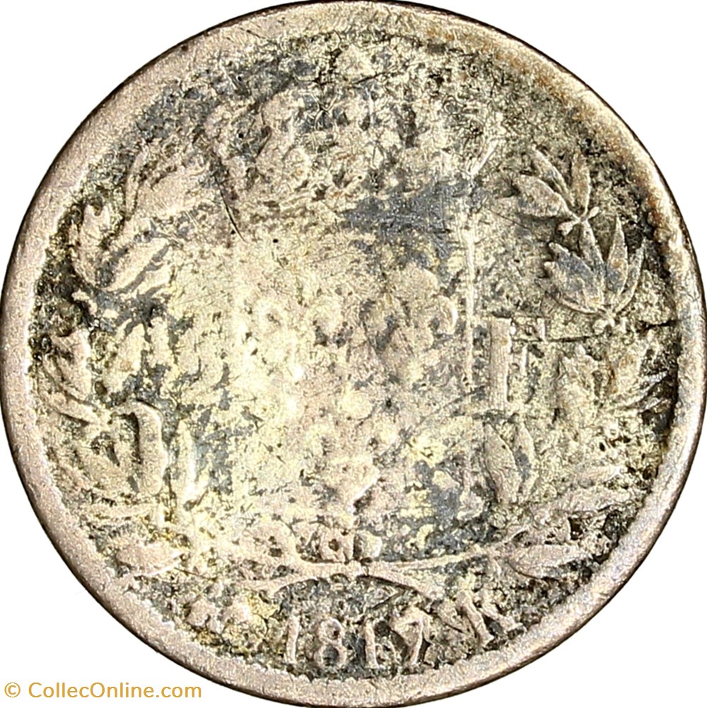 1/2 franc, Louis XVIII, 1817, Bordeaux monnaies monde france 1 2 franc louis xviii 1817 bordeaux