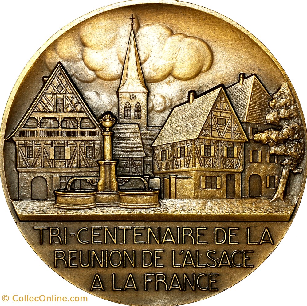 medailles medaille du tricentenaire de la reunion alsace france 1939