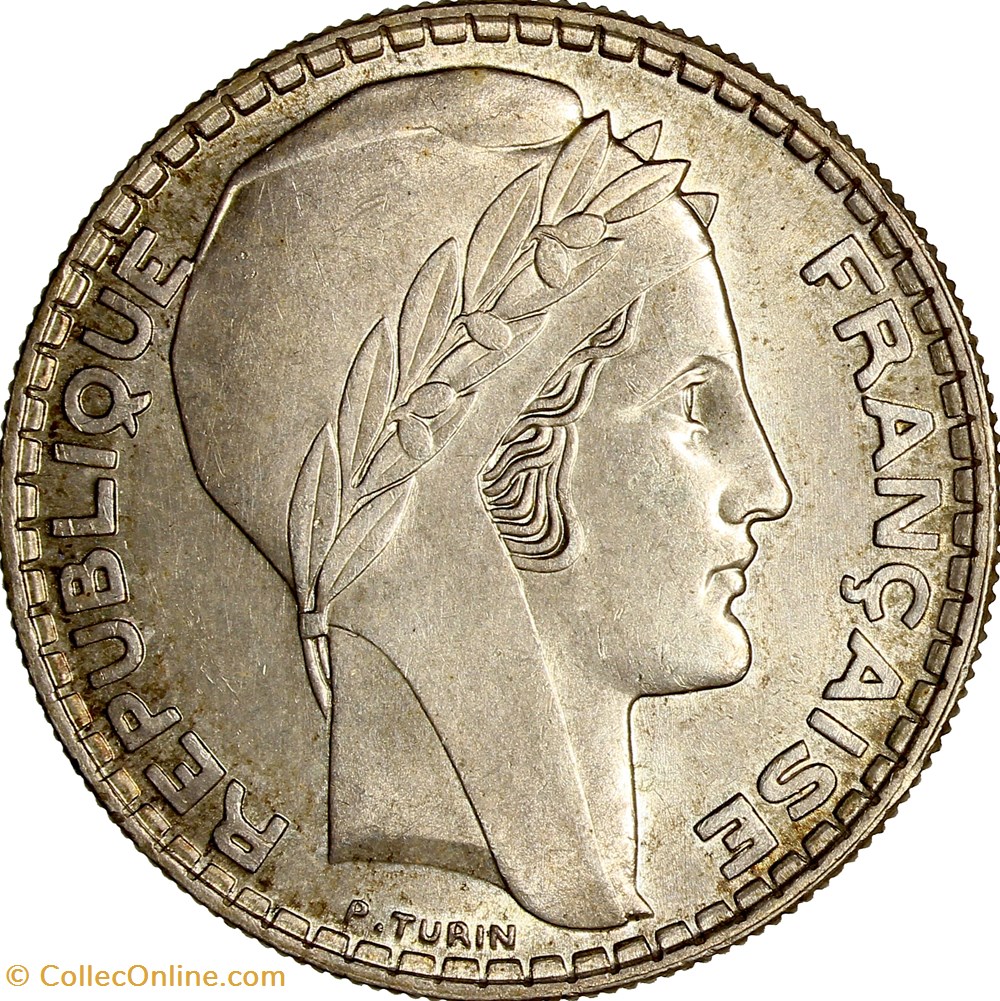 20 francs Turin, IIIe République, 1938 monnaies monde france 20 francs turin iiie republique 1938