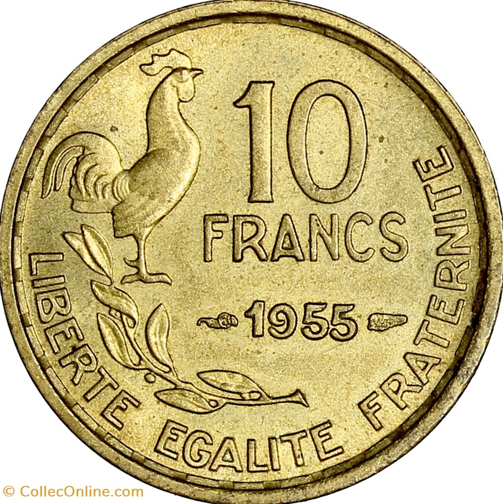 monnaies france modernes 10 francs guiraud ive republique 1955