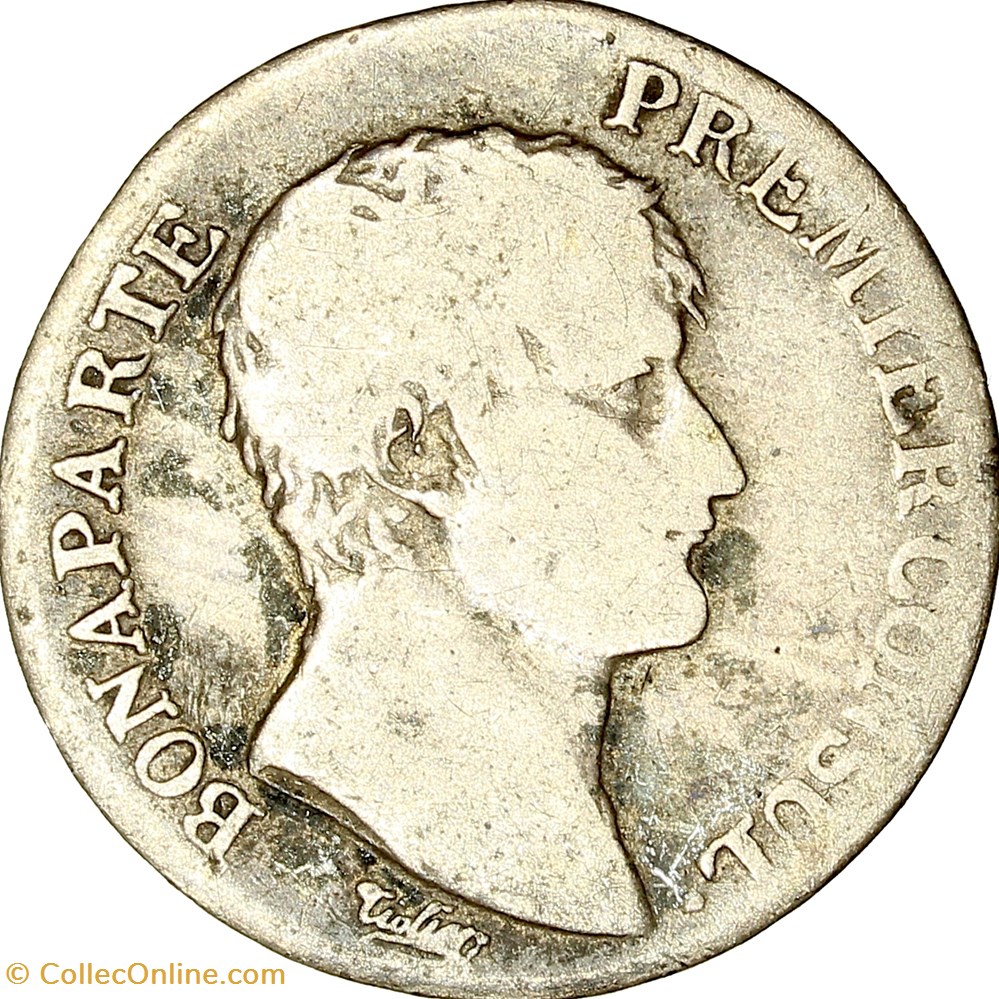 1 franc Bonaparte, Premier Consul, le Consulat, an 12, Nantes monnaies monde france 1 franc bonaparte premier consul le consulat an 12 nantes