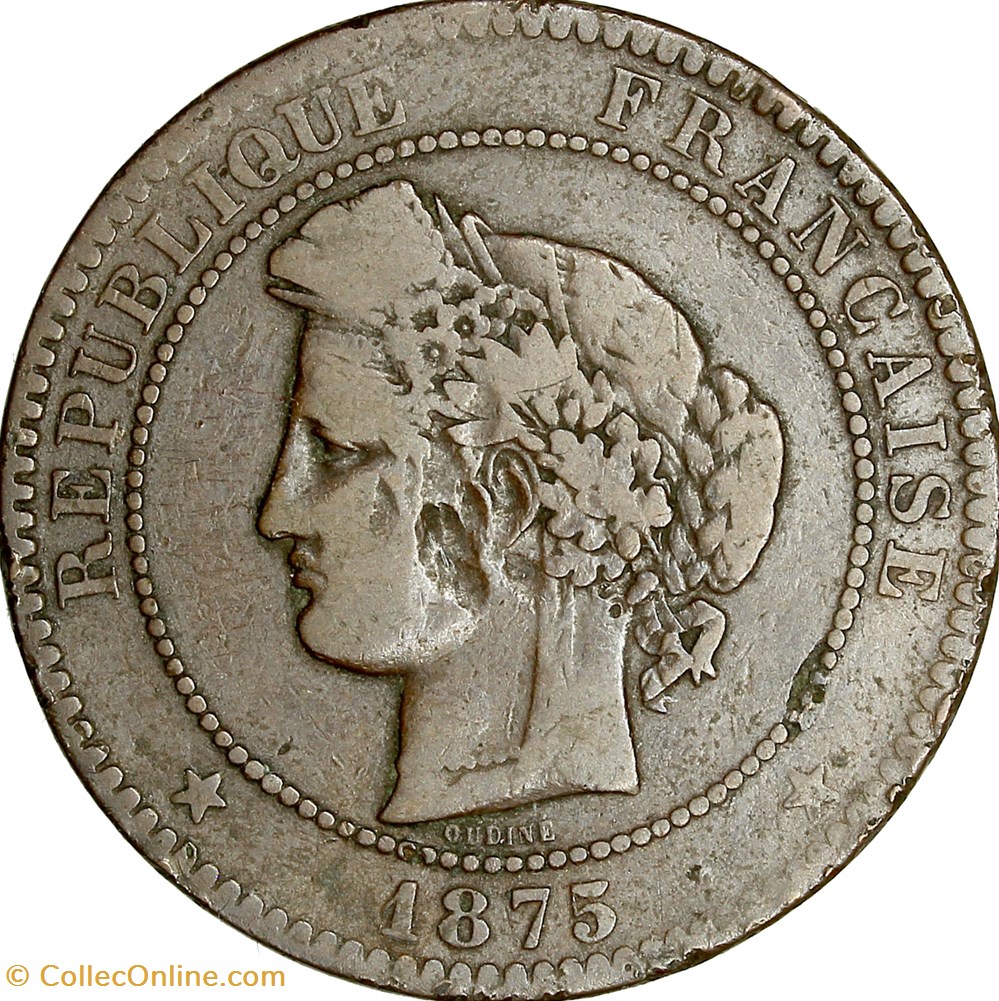 10 centimes Cérès, IIIe République, 1875, Bordeaux monnaies monde france 10 centimes ceres iiie republique 1875 bordeaux