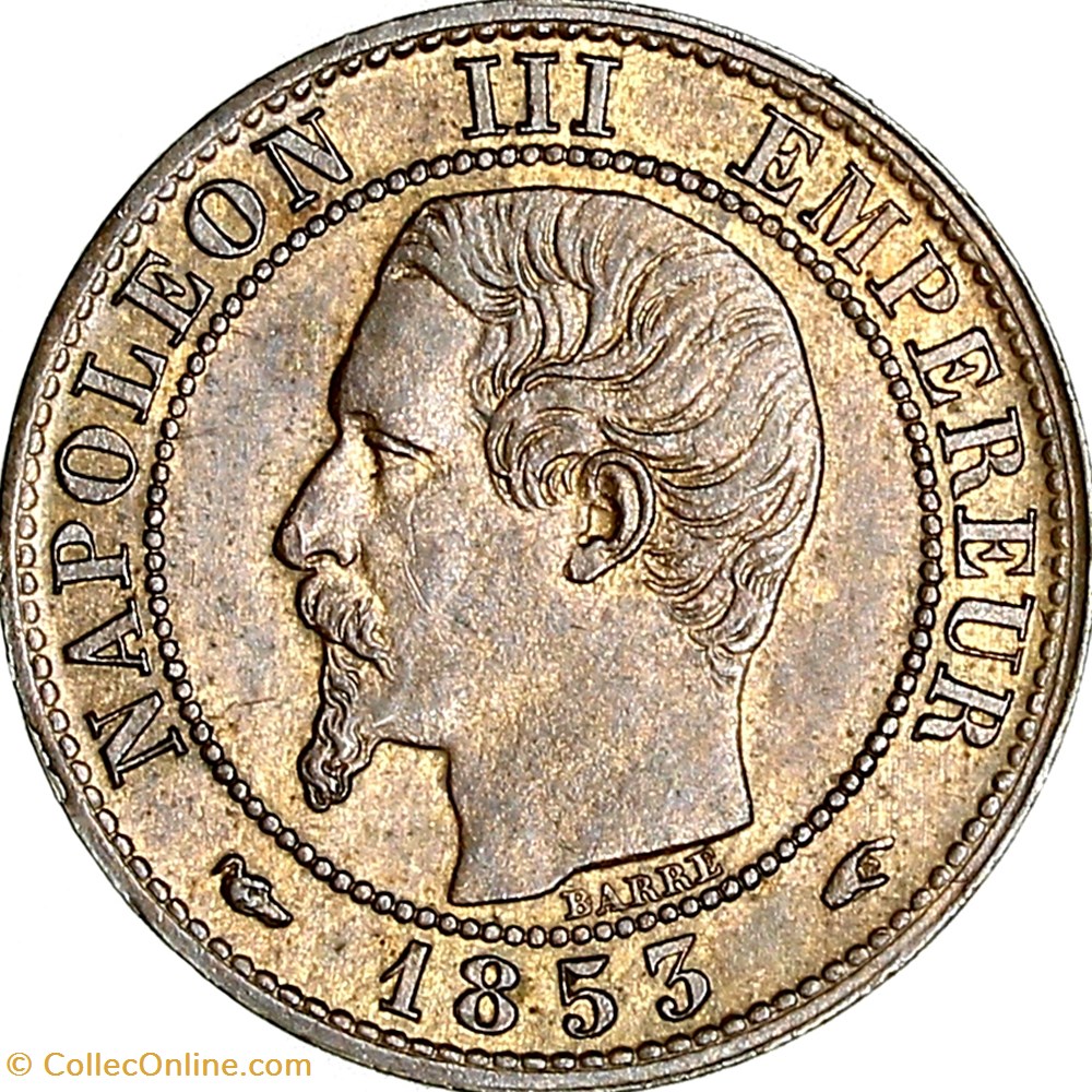 Un centime, tête nue, Napoléon III, 1853, Paris monnaies monde france un centime tete nue napoleon iii 1853 paris