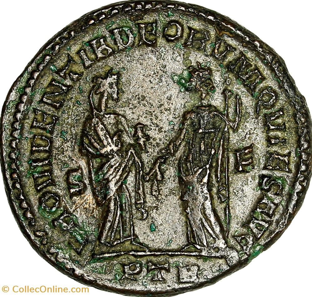 monnaies antiques romaines imperiales republicaines follis de maximien hercule senior augustus providentia et quies 305 307 treves