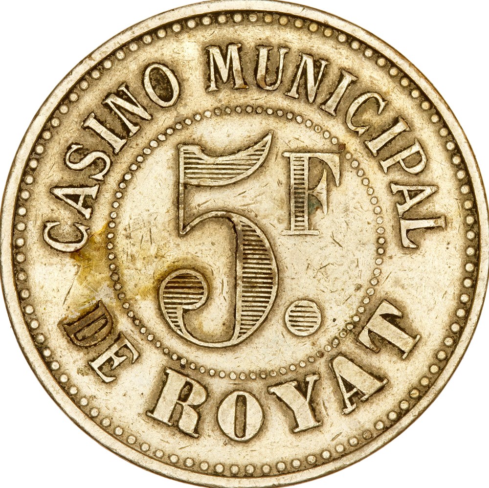 monnaies paranumismatique jetons poids 5 francs casino municipal de royat