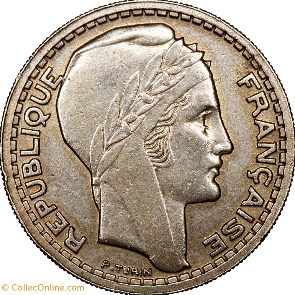 10 francs Turin, grosse tête, rameaux courts, GPRF, 1945 monnaies monde france 10 francs turin grosse tete rameaux courts gprf 1945