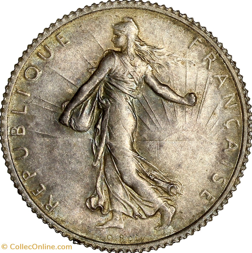 1 franc Semeuse, IIIe République, 1916, virole fendue monnaies france modernes 1 franc semeuse iiie republique 1916 virole fendue