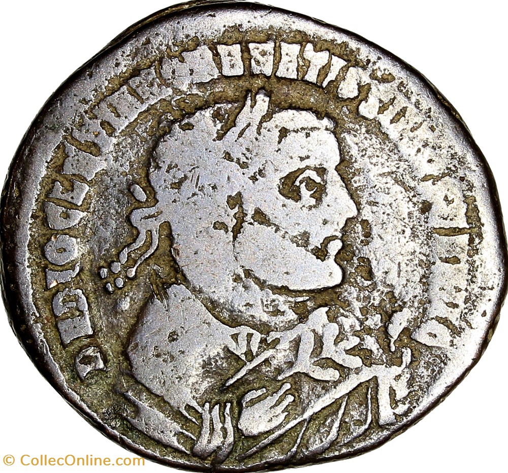 monnaies antiques romaines imperiales republicaines follis de diocletien senior augustus providentia et quies 305 306 ticinum