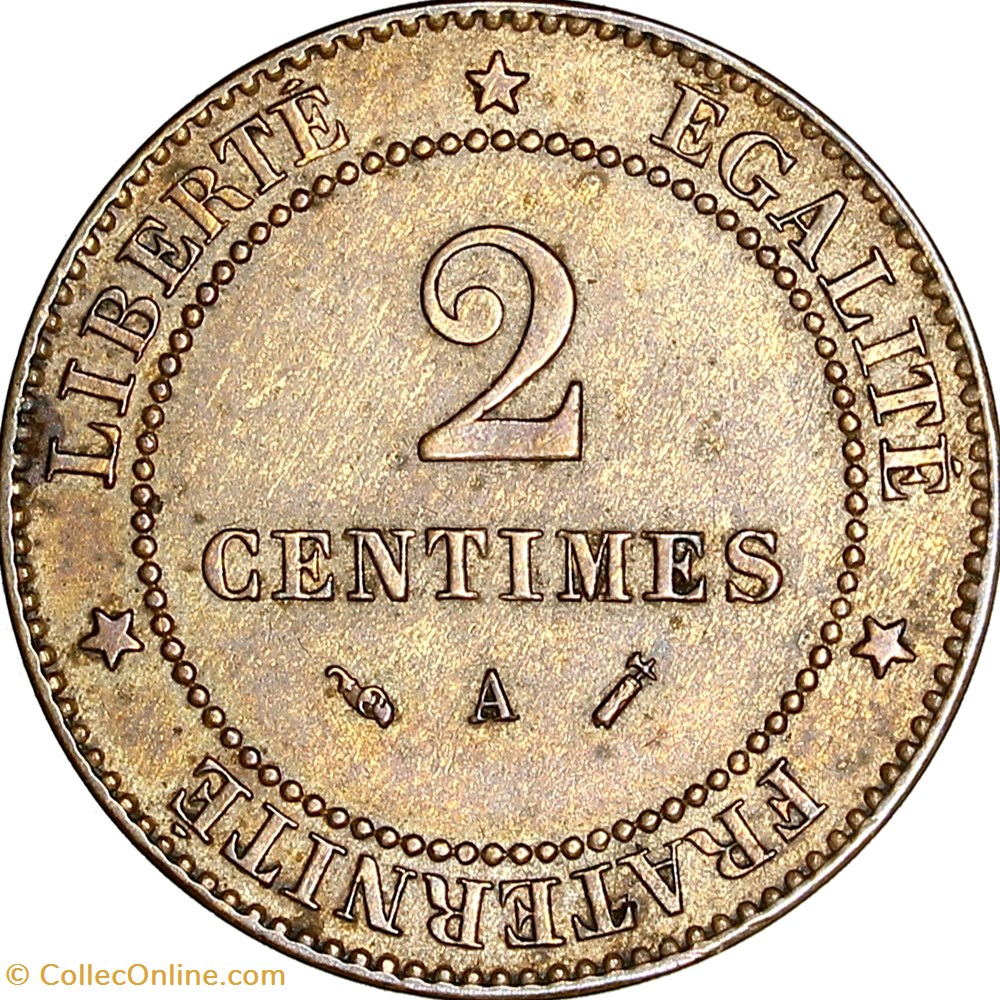 2 centimes Cérès, IIIe République, 1892, Paris monnaies monde france 2 centimes ceres iiie republique 1892 paris