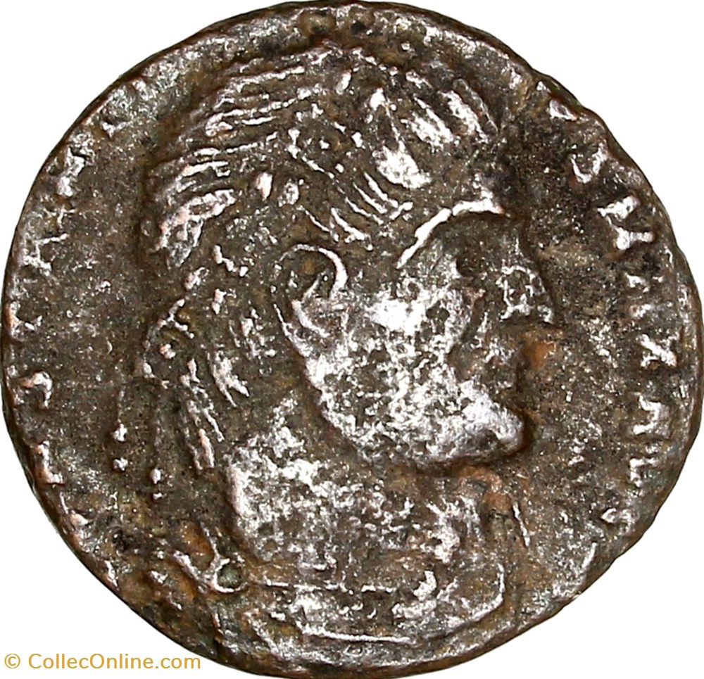 Centenionalis de Constantin Ier, Gloria Exercitus 2 enseignes, 332, Arles monnaies antiques romaines imperiales et republicaines centenionalis de constantin ier gloria exercitus 2 enseignes 332 arles