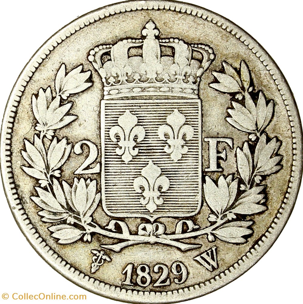 2 francs, Charles X, 1829, Lille monnaies monde france 2 francs charles x 1829 lille