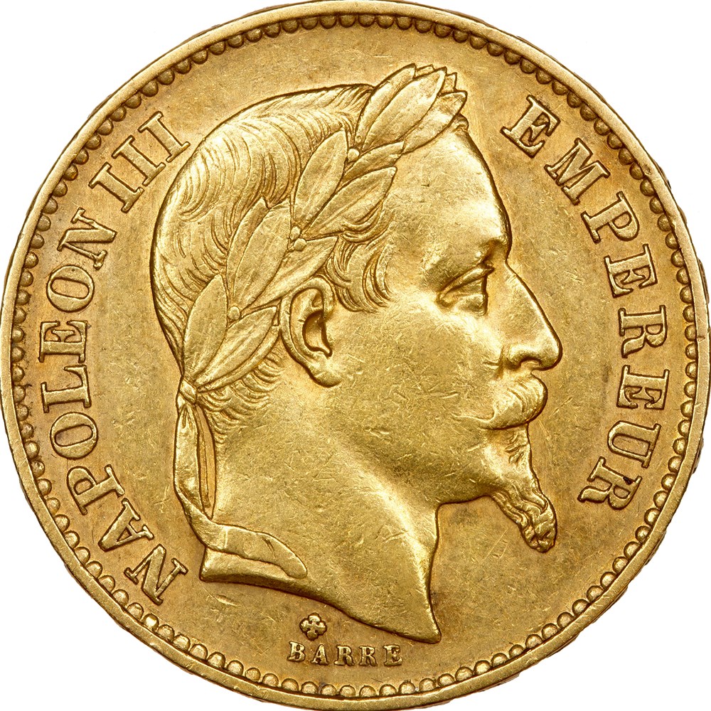 20 francs, tête laurée, Napoléon III, 1869, Strasbourg monnaies monde france 20 francs tete lauree napoleon iii 1869 strasbourg
