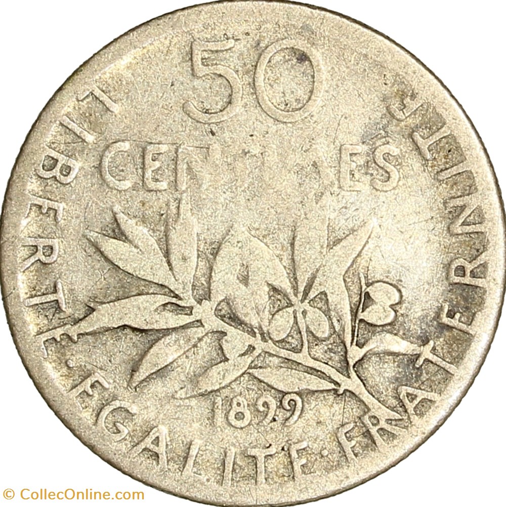 50 centimes Semeuse, IIIe République, 1899 monnaies monde france 50 centimes semeuse iiie republique 1899