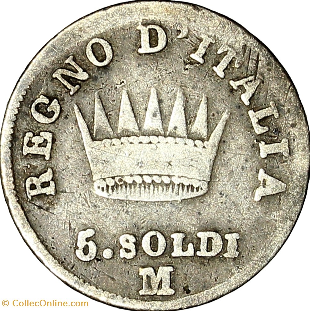 monnaies monde france 5 soldi italie napoleon ier 1812 milan