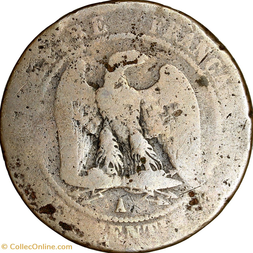 monnaies monde france dix centimes tete lauree napoleon iii 1864 paris