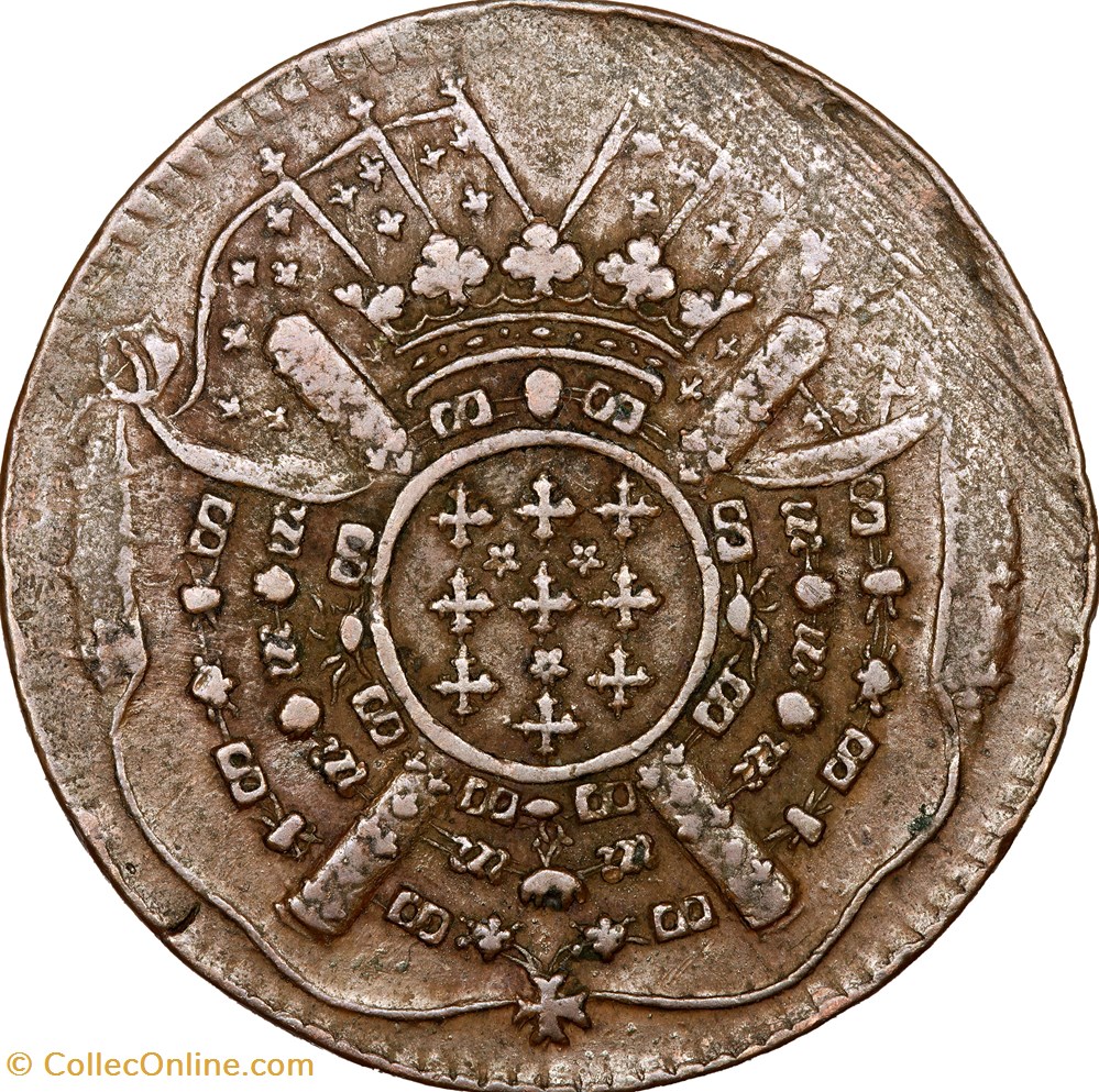 20 sols du siège de Lille, 1708, Lille monnaies europe medievale a france royales 20 sols du siege de lille 1708 lille