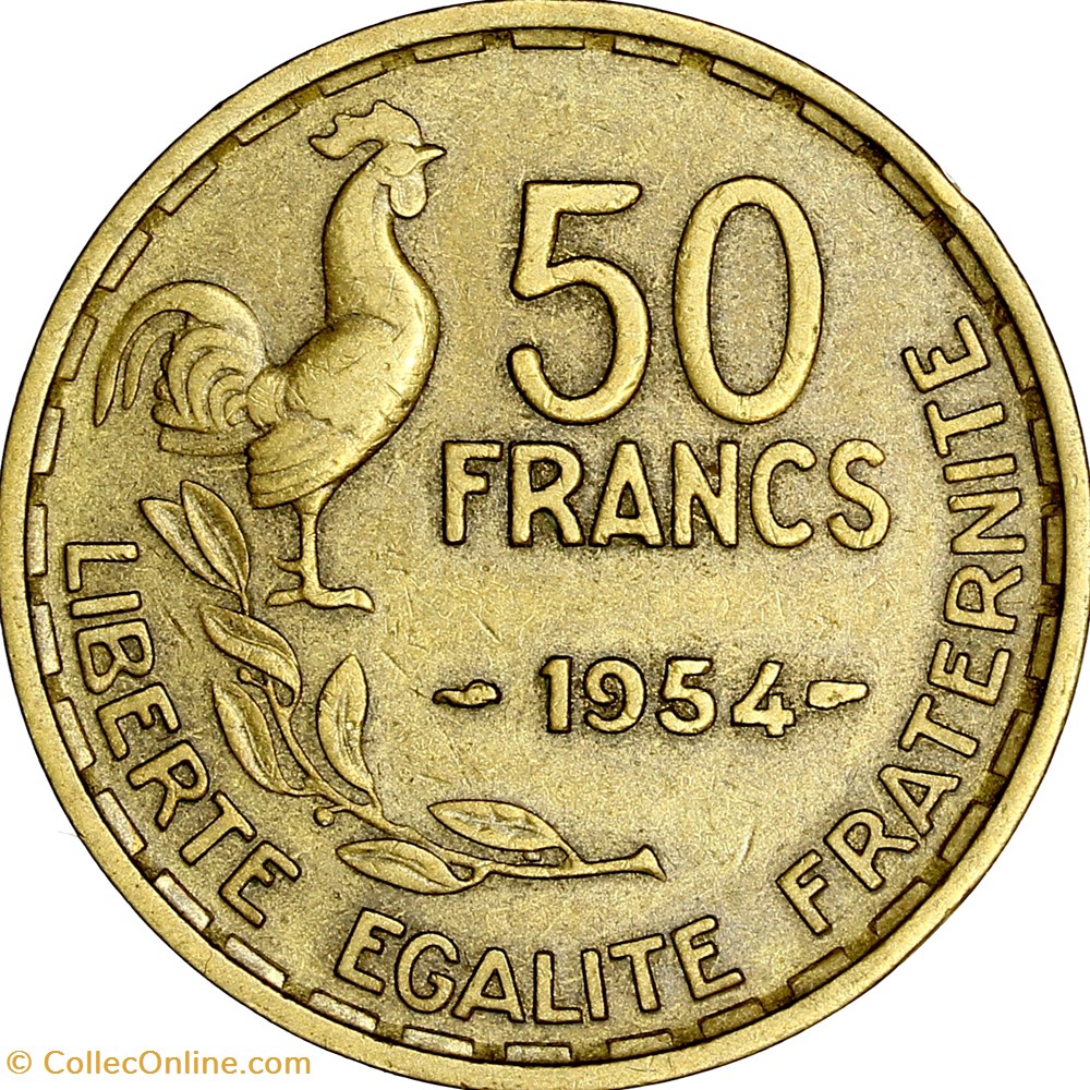 50 francs Guiraud, IVe République, 1954 monnaies monde france 50 francs guiraud ive republique 1954