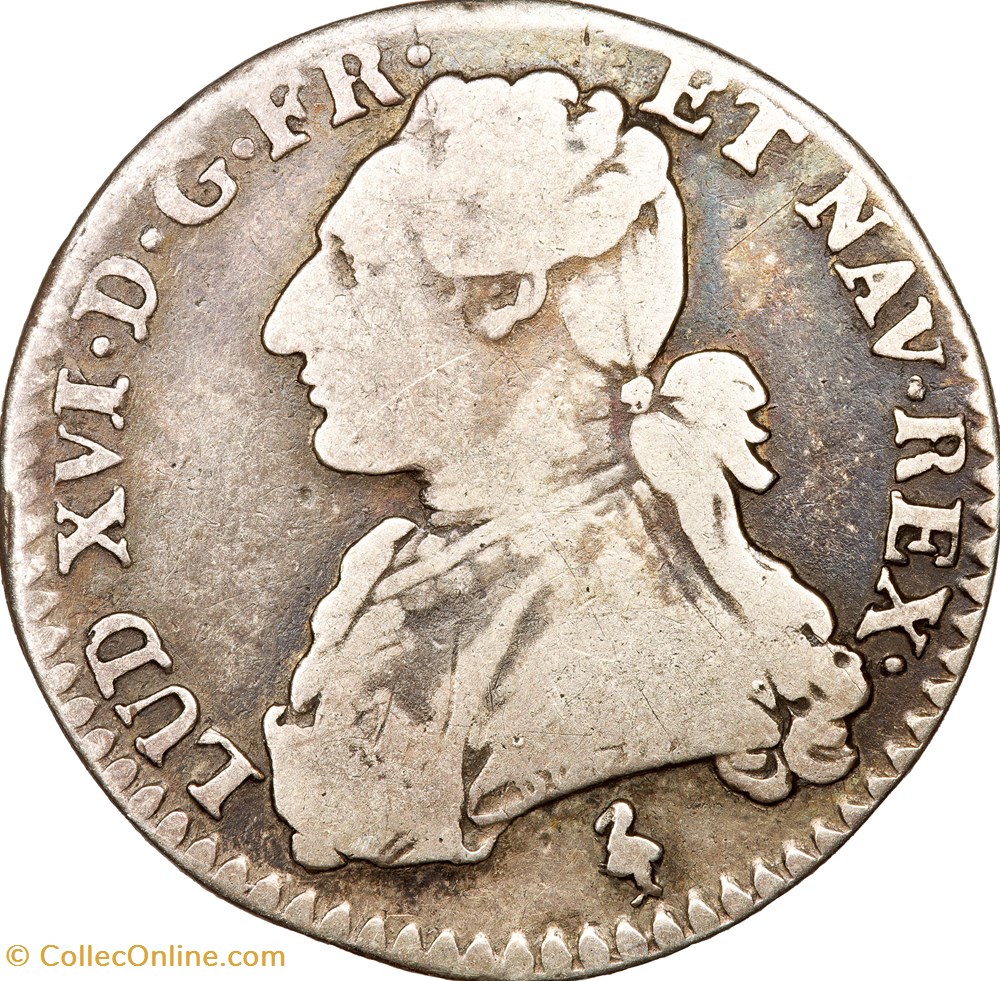Dixième d'écu aux branches d'olivier, Louis XVI, 1782, 1er sem., Paris monnaies europe medievale france royales dixieme ecu aux branches olivier louis xvi 1782 1er sem paris