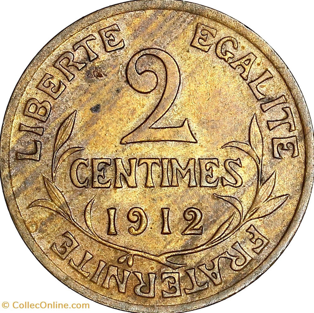 monnaies france modernes 2 centimes daniel dupuis iiie republique 1912
