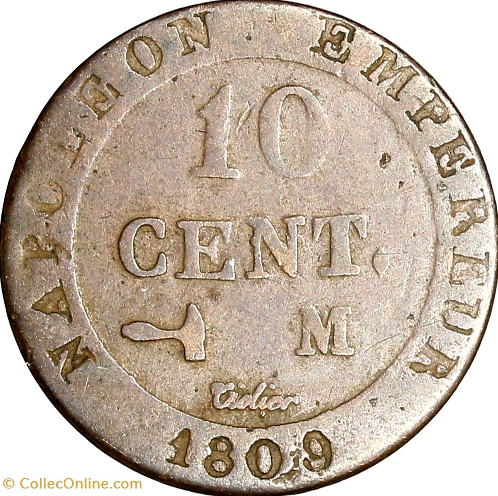 monnaies monde france 10 cent a n couronnee napoleon ier 1809 toulouse