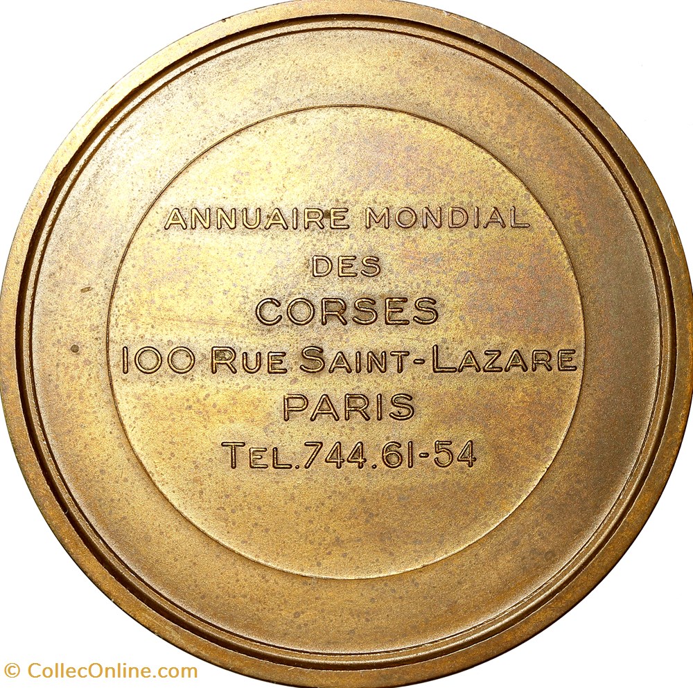 medailles france medaille de annuaire mondial des corses annees 1960