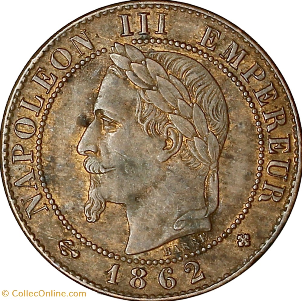 Un centime, tête laurée, Napoléon III, 1862, grand BB, Strasbourg monnaies monde france un centime tete lauree napoleon iii 1862 grand bb strasbourg