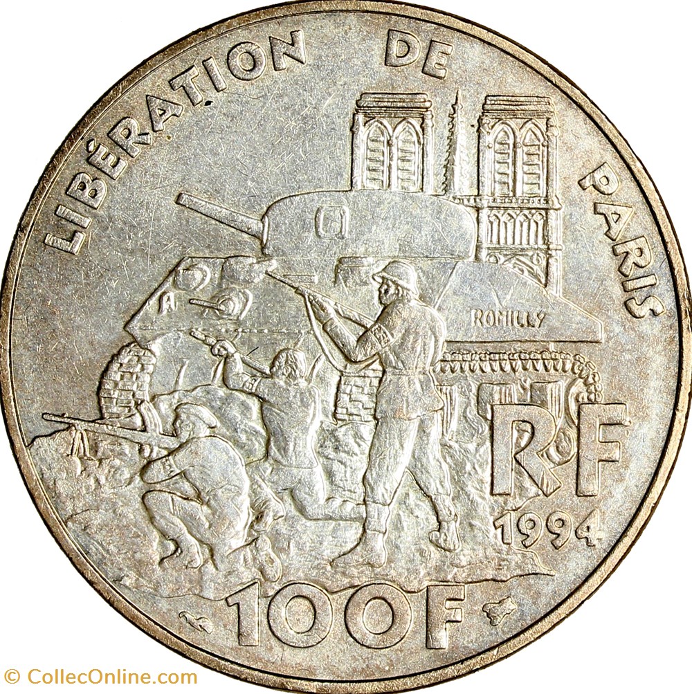 100 francs Libération de Paris, 1994 monnaies monde france 100 francs liberation de paris 1994