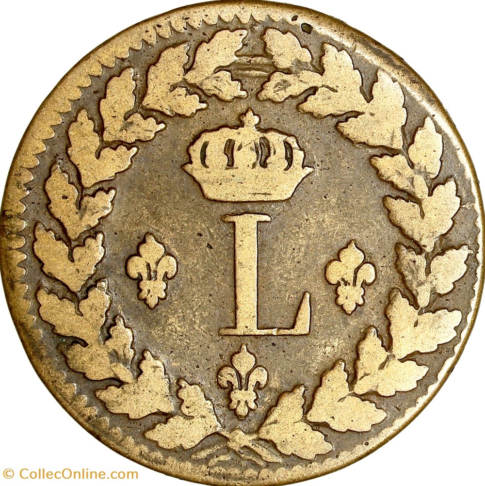 Un décime à l'L couronnée, Louis XVIII, 1815••, Strasbourg monnaies monde france un decime a l couronnee louis xviii 1815 strasbourg