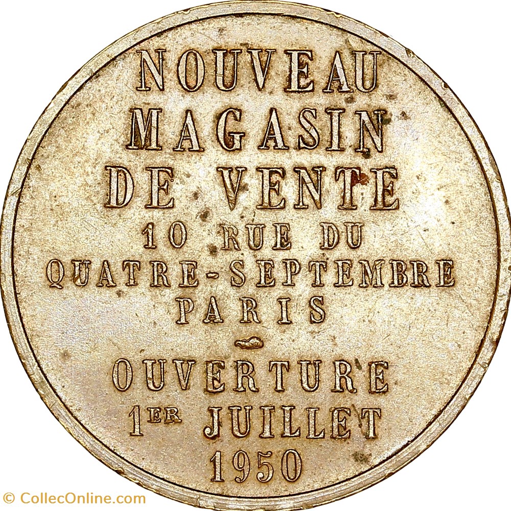Jeton du magasin de la Monnaie de Paris, 1950 monnaies jetons mereaux jeton du magasin de la monnaie de paris 1950