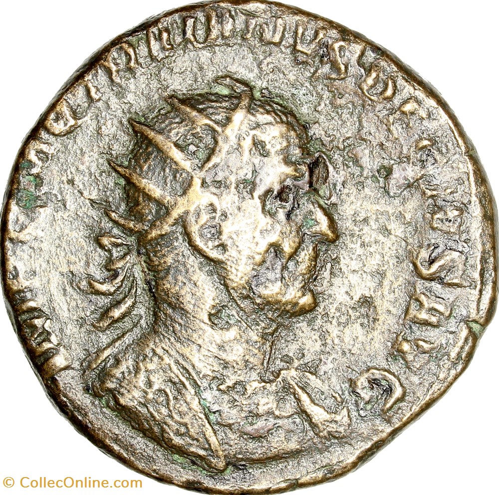 Double sesterce de Trajan Dèce, Felicitas, 249-251, Rome monnaies antiques romaines imperiales et republicaines double sesterce de trajan dece felicitas 249 251 rome