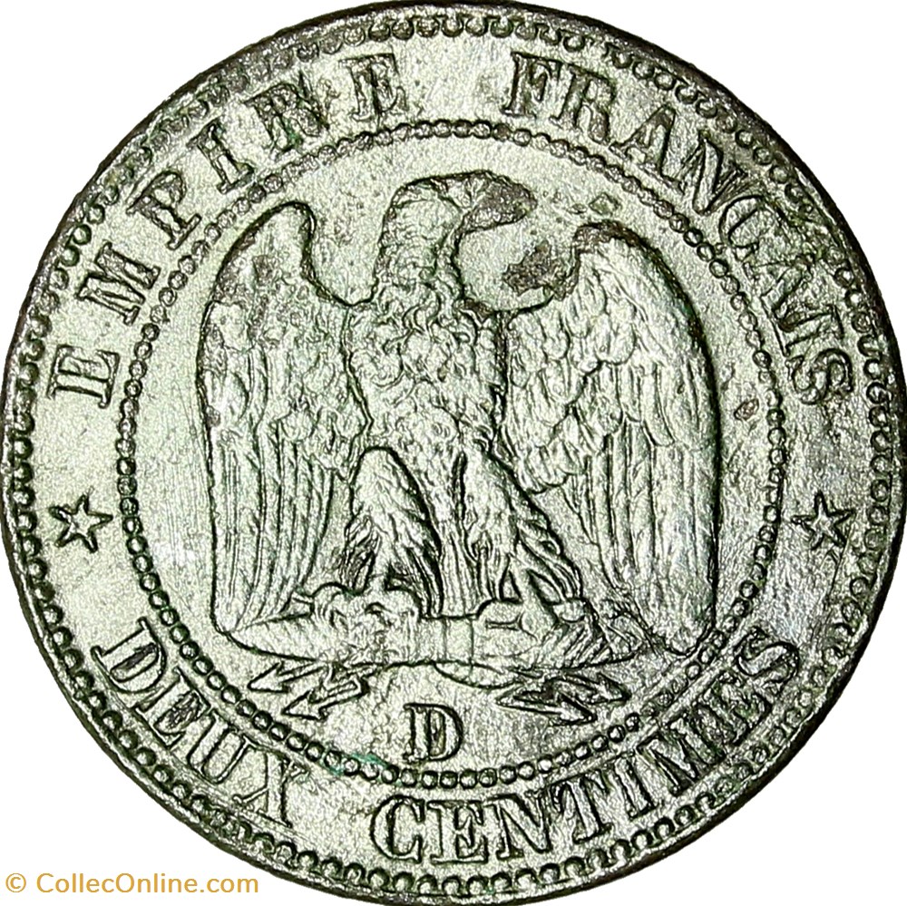 monnaies monde france deux centimes tete nue napoleon iii 1857 petit lion grand d lyon