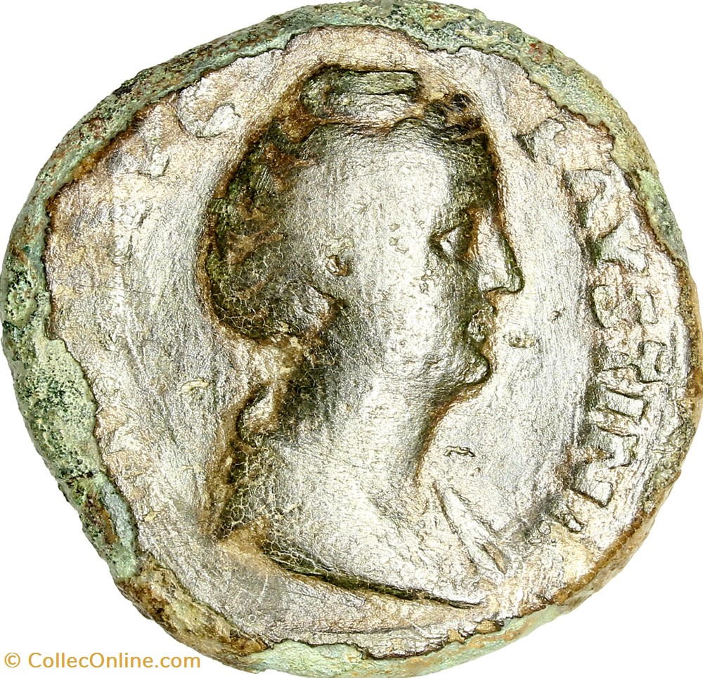 monnaies antiques romaines imperiales republicaines sesterce de faustine mere divinisee aeternitas 147 rome
