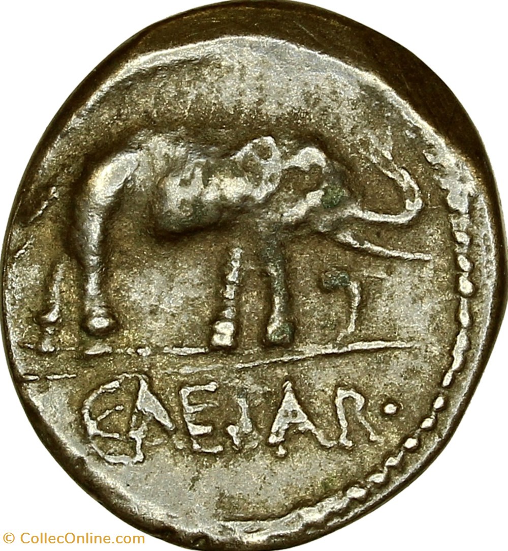 monnaies antiques romaines republicaines imperiales denarius of julius caesar elephant 49 ac military mint