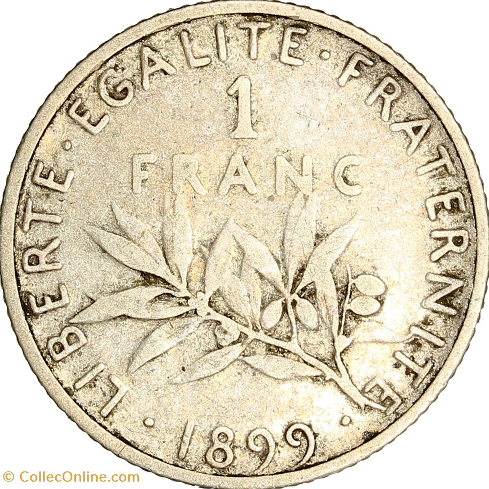 1 franc Semeuse, IIIe République, 1899 monnaies monde france 1 franc semeuse iiie republique 1899