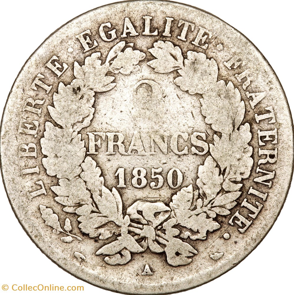 2 francs Cérès, IIe République, 1850, Paris monnaies monde france 2 francs ceres iie republique 1850 paris