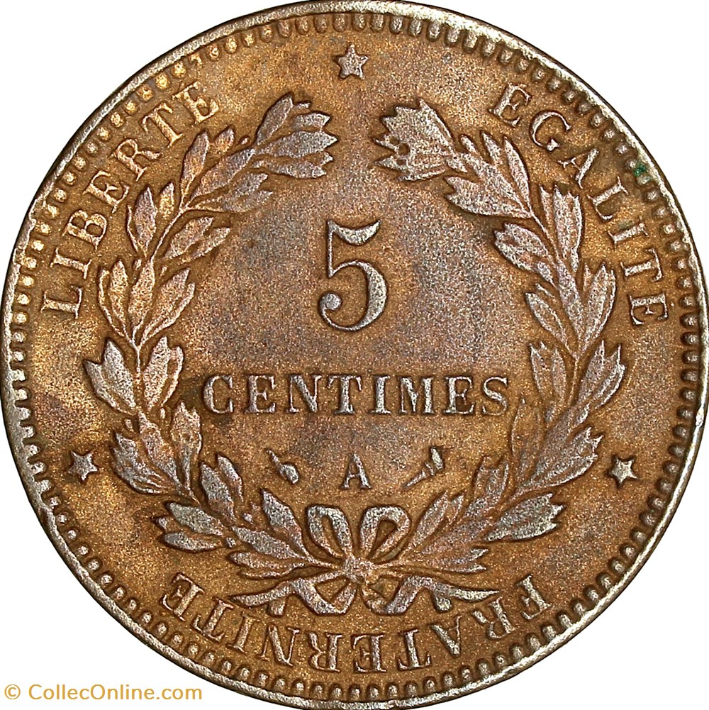 5 centimes Cérès, IIIe République, 1897, torche, Paris monnaies monde france 5 centimes ceres iiie republique 1897 torche paris