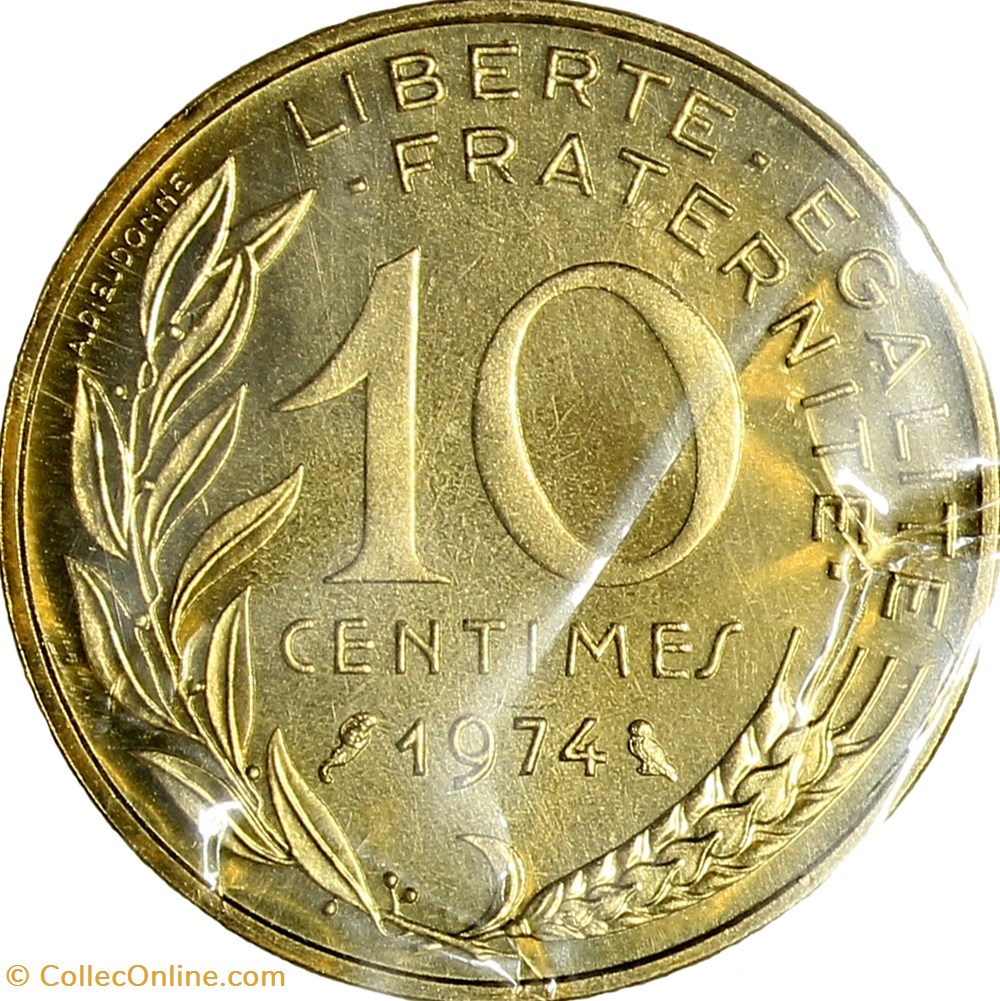 10 centimes Marianne, FDC, 1974 monnaies monde france 10 centimes marianne fdc 1974