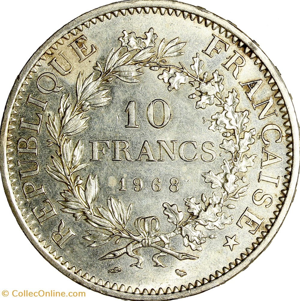 10 francs Hercule, 1968 monnaies monde france 10 francs hercule 1968