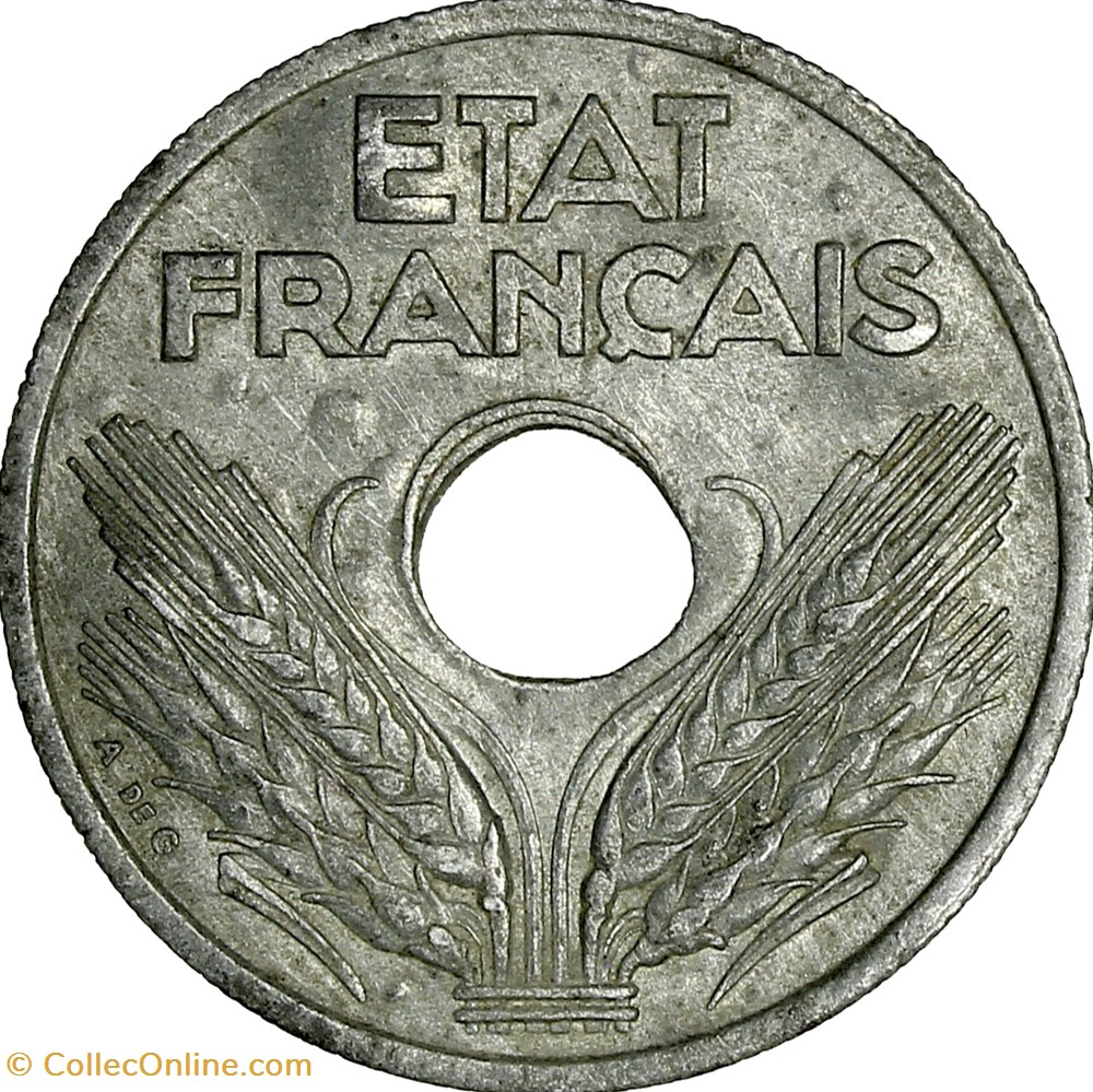 10 centimes Etat-Français, grand module, Etat Français, 1941, flan cloqué monnaies france modernes 10 centimes etat francais grand module etat francais 1941 flan cloque