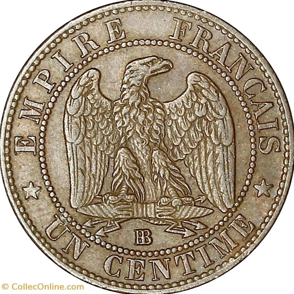 monnaies monde france un centime tete lauree napoleon iii 1861 strasbourg