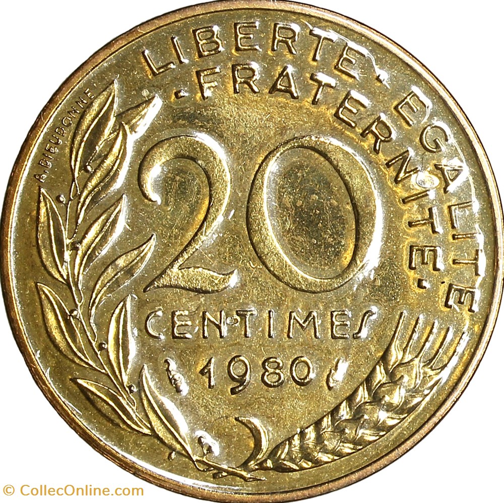 20 centimes Marianne, FDC, 1980 monnaies monde france 20 centimes marianne fdc 1980