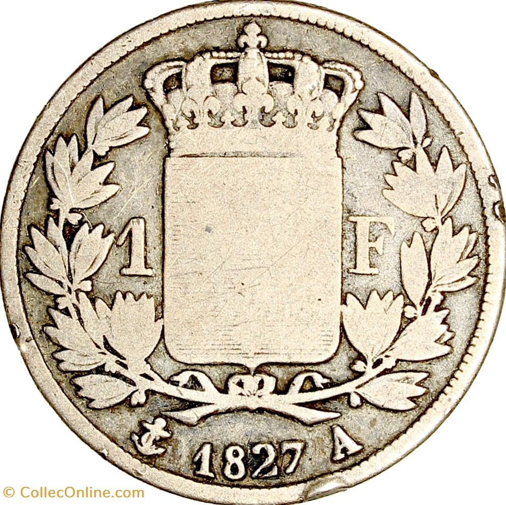 1 franc, Charles X, 1827, Paris monnaies monde france 1 franc charles x 1827 paris