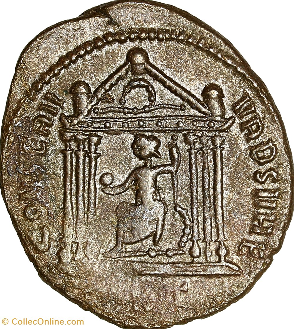 Follis de Maxence, temple, 308-310, Rome monnaies antiques romaines imperiales et republicaines follis de maxence temple 308 310 rome