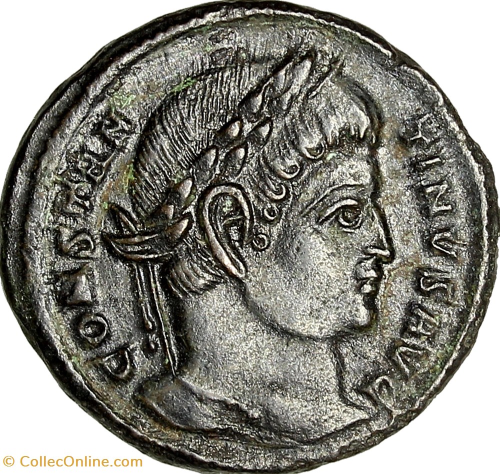Centenionalis de Constantin Ier, Porte de camp, 327-328, Trèves monnaies antiques romaines imperiales et republicaines centenionalis de constantin ier porte de camp 327 328 treves