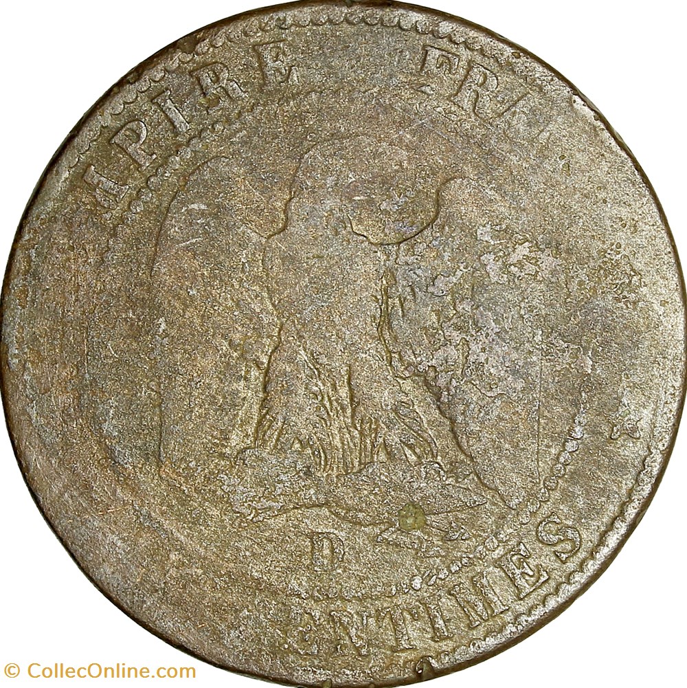Dix centimes, tête nue, Napoléon III, 1853, Lyon monnaies monde france dix centimes tete nue napoleon iii 1853 lyon