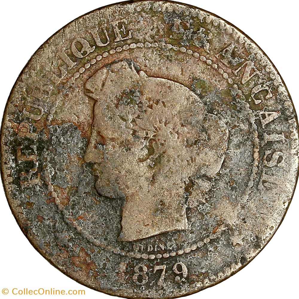 5 centimes Cérès, IIIe République, 1879, ancre non barrée, Paris monnaies monde france 5 centimes ceres iiie republique 1879 ancre non barree paris