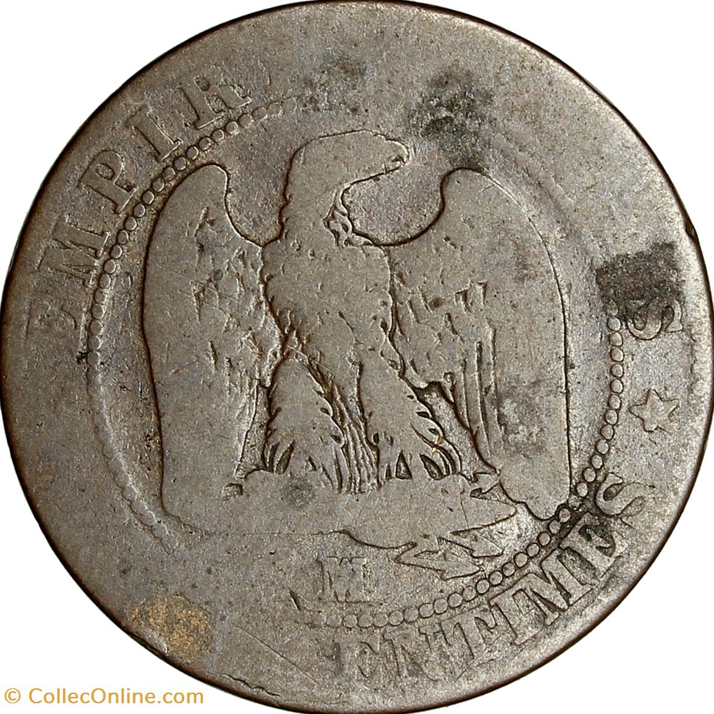 Cinq centimes, tête nue, Napoléon III, 1857, Marseille monnaies monde france cinq centimes tete nue napoleon iii 1857 marseille