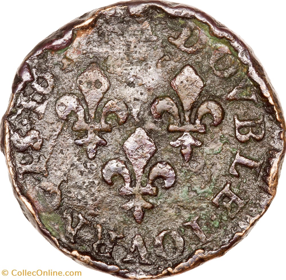 monnaies europe medievale france royales double tournois de warin louis xiii 1642 1643 corbeil piefort