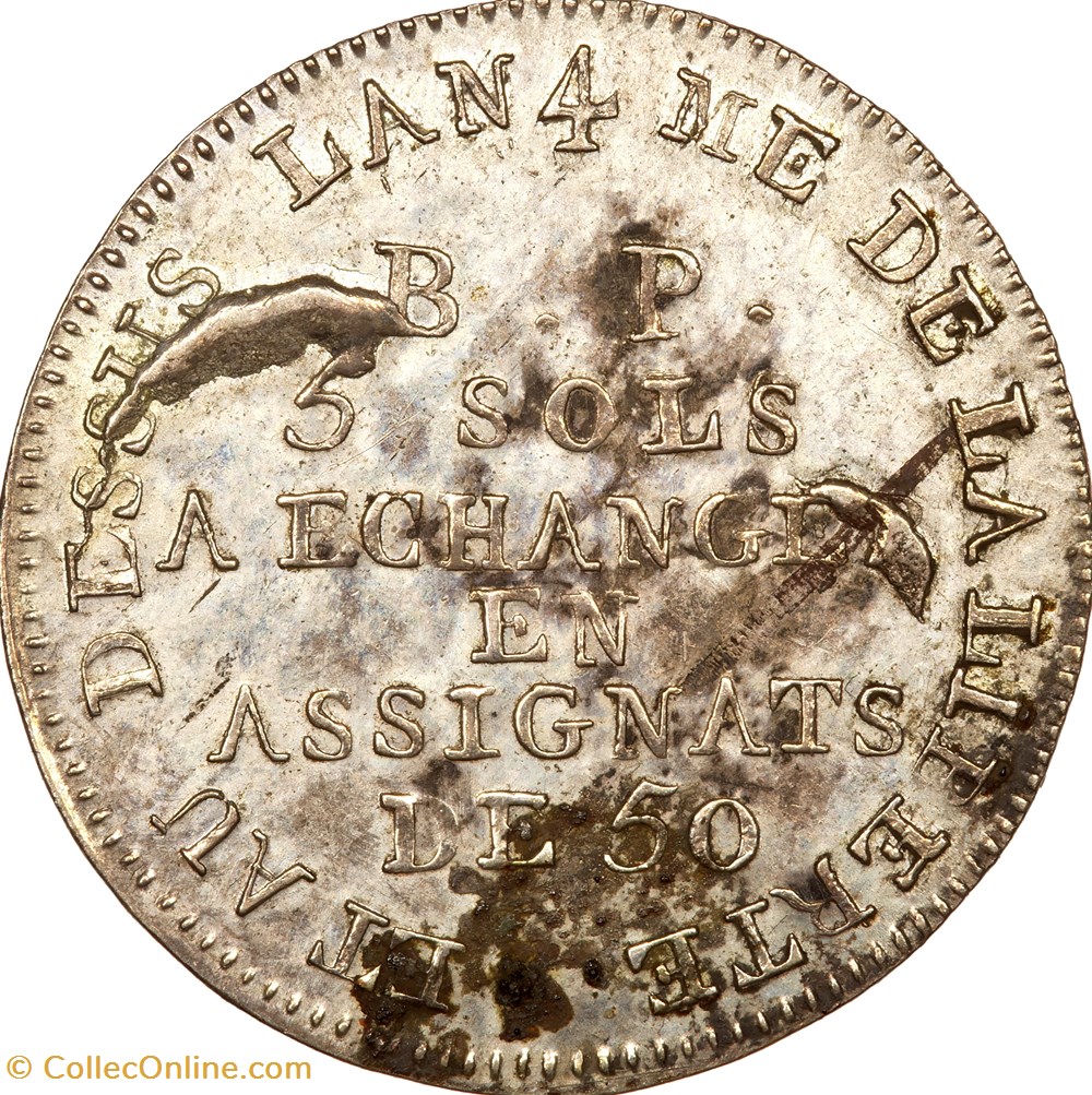 Lefevre Lesage de 5 sols, 1792, Paris monnaies monde france lefevre lesage de 5 sols 1792 paris